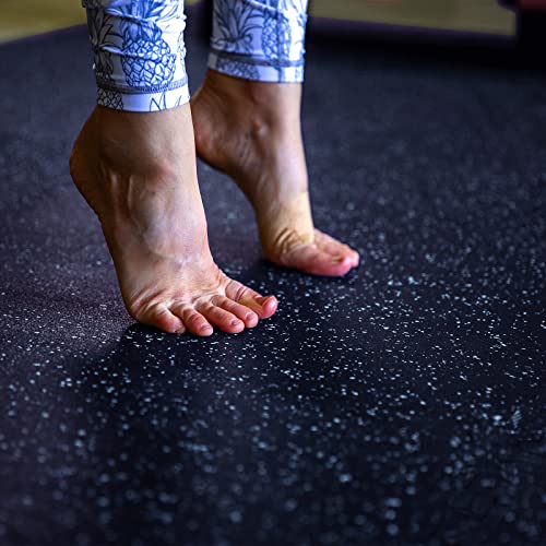 24 Pcs Interlocking EVA Foam Gym Mats with Rubber Top, Black A6287