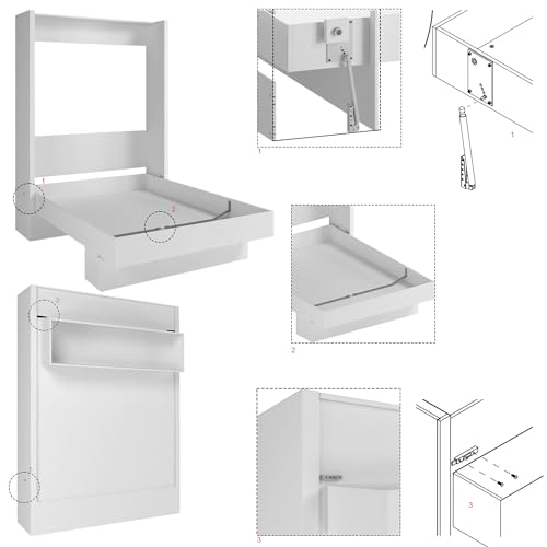 Full Murphy Wall Bed in White with Shelf O67975