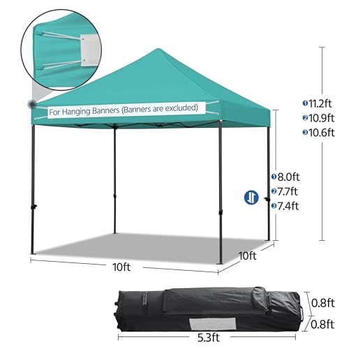Heavy Duty Pop Up Canopy Tent 10x20 with Wheeled Carry Bag, White X6840