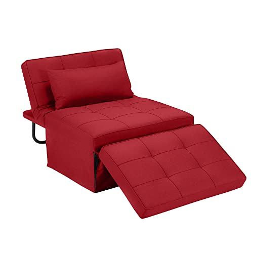 Sofa Bed Folding Ottoman Couch with Adjustable Backrest, Dark Grey C9023