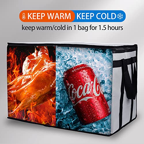 Insulated Food Delivery Bag Hot Cold Meal Carrier Cooler Tote K646948