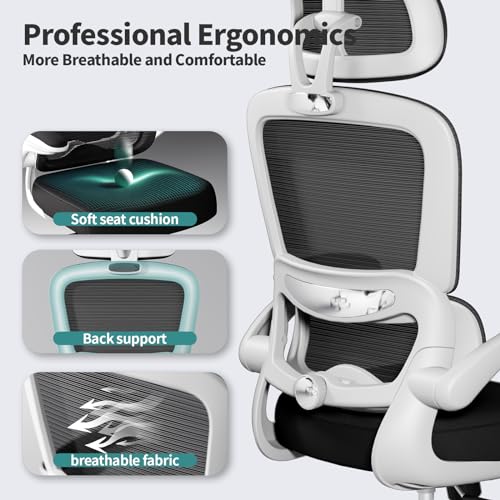 Ergonomic Mesh Office Chair with Wheels, High Back, 330 LBS Capacity C667113
