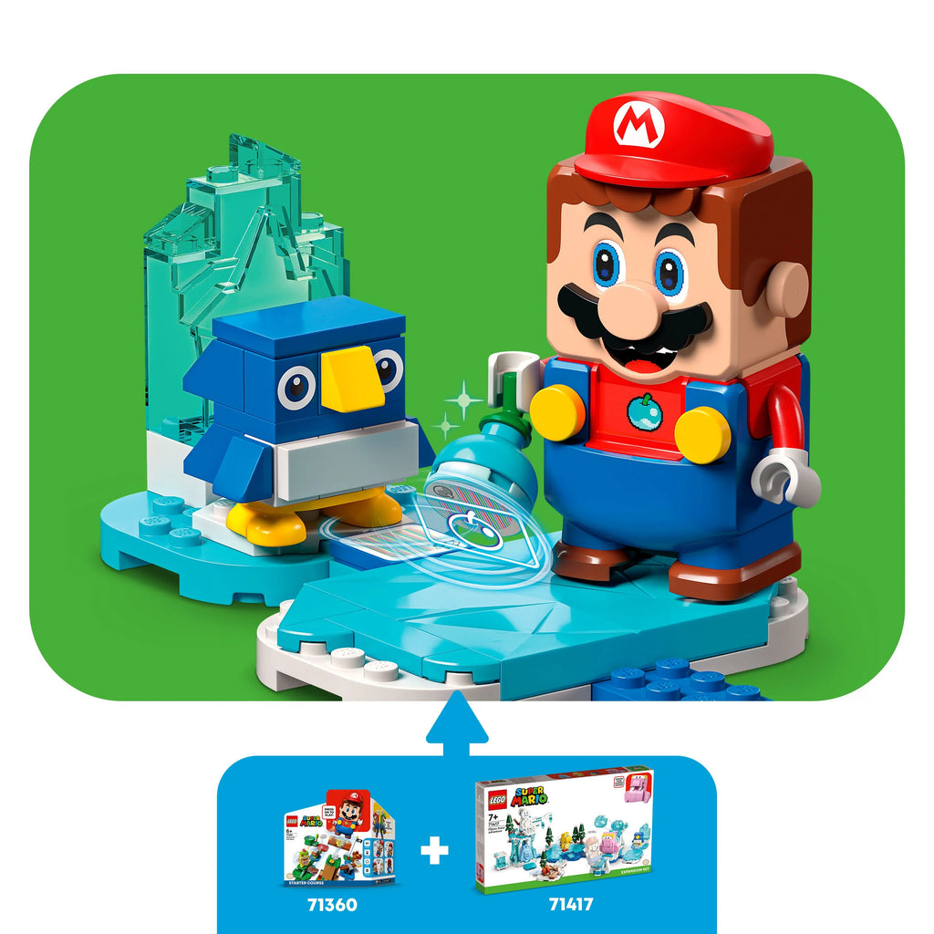 Super Mario Fliprus Snow Adventure Expansion Set, Toy for Kids with Freezie and Baby Penguin Figures E3677