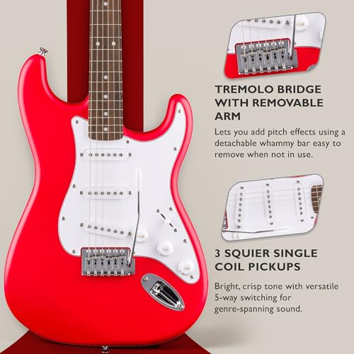 Stratocaster Electric Guitar Bundle with Amplifier, Gig Bag, Strap, Cable, Picks, and DVD S5583