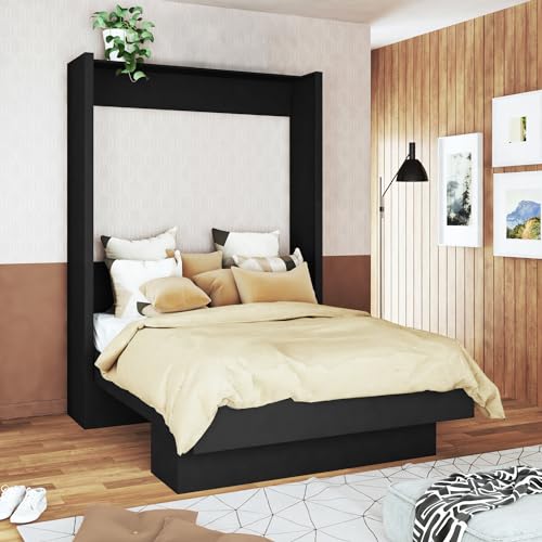 Full Murphy Wall Bed in White with Shelf O67975