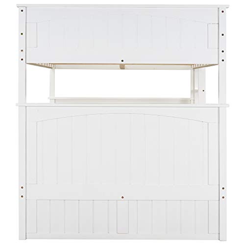 Twin Over Full Bunk Bed with Slide and Stairs for Kids E212