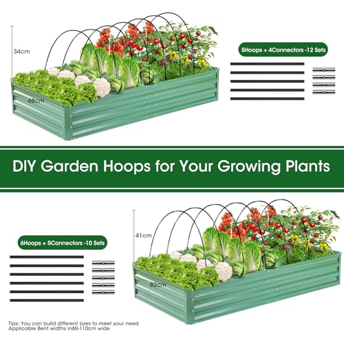 Greenhouse Hoops for Raised Beds 36pcs 4.3FT Garden Hoops for Row Cover DIY Grow Tunnel B441