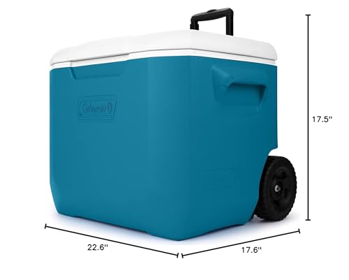 60qt Rolling Cooler with Wheels, Insulated Portable Chiller P88295