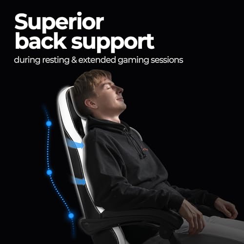 Ergonomic High Back Gaming Chair with Footrest PU Leather Recliner O1049