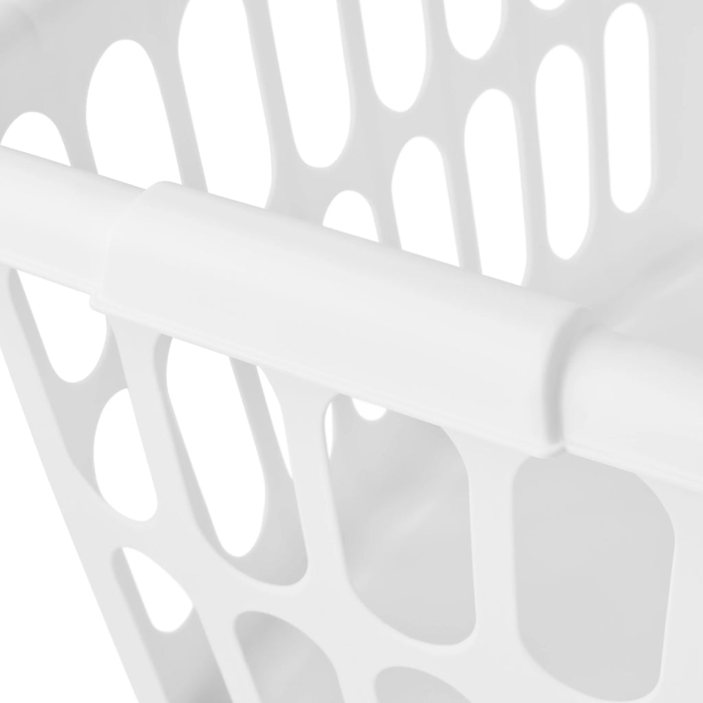 Rectangular Plastic Laundry Basket, White, 6 Pack G51020