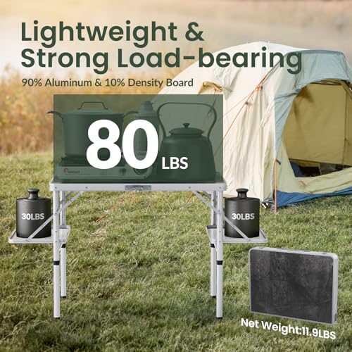 Folding Camping Table Small 2ft Portable Aluminum W647