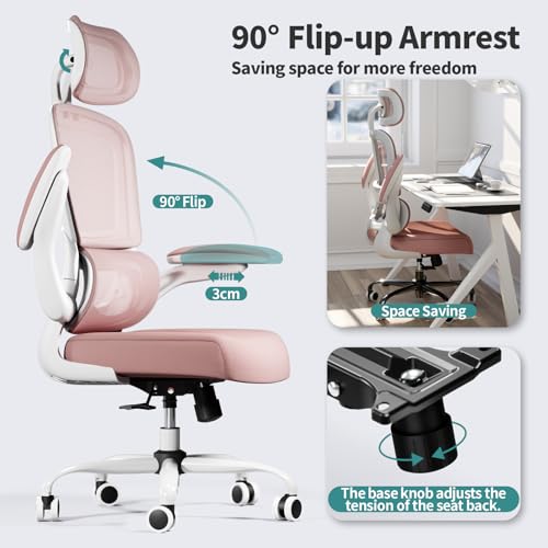 Ergonomic Mesh Office Chair with Wheels, High Back, 330 LBS Capacity C667113