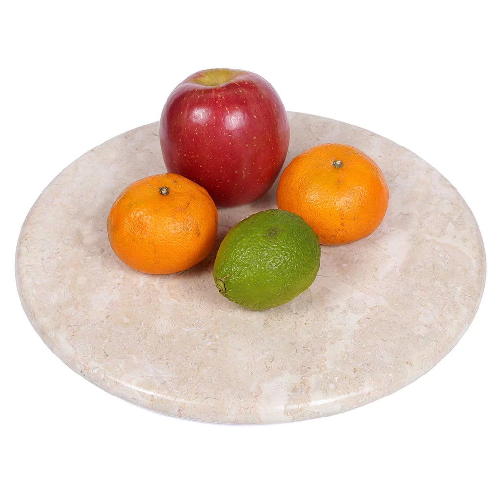 Natural Champagne Marble 12" Lazy Susan Serving Board E65638