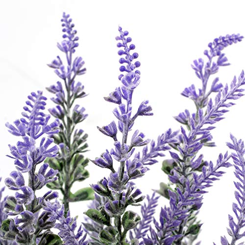 Artificial Lavender Plant in Cement Pot for Home Table Decor J719780