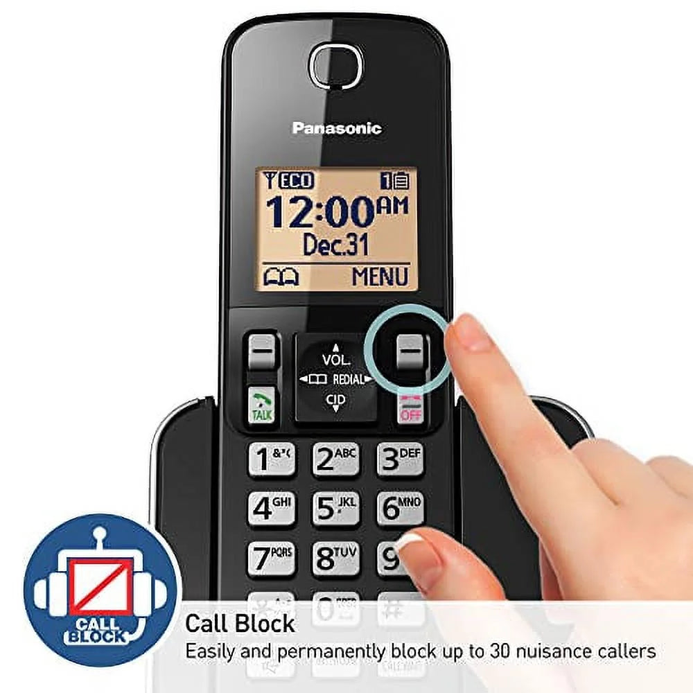 Expandable Cordless Phone System with Amber Backlit Display, 2 Handsets C515