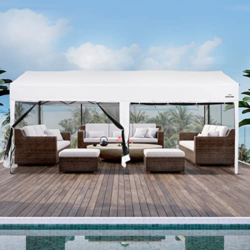 10x20 ft Pop Up Rectangular Canopy with Removable Sidewalls and Carry Bag B839031