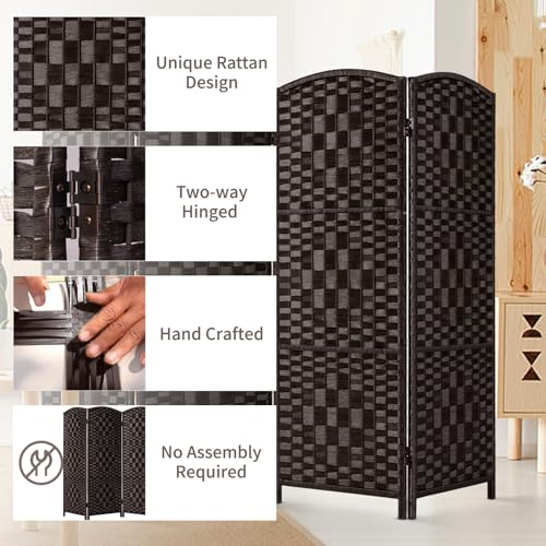 3 Panel Folding Room Divider, Privacy Screen, Dark Mocha S685
