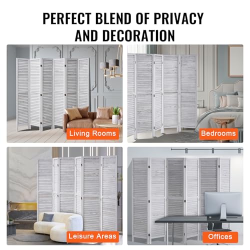 Wood Room Divider, 4 Panel Folding Privacy Screen, 66.9 Inches Tall, Indoor Wooden Partition A907