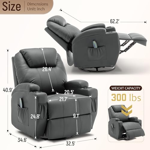Rocking Recliner Chair with Massage and Heat E368