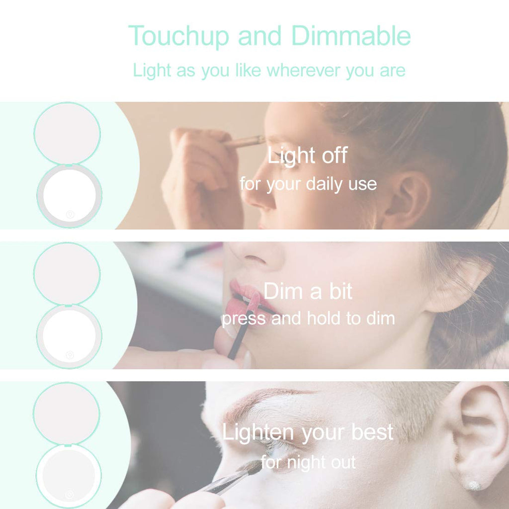 LED Light Compact Mirror with 10x Magnification and Tweezer Set J252029