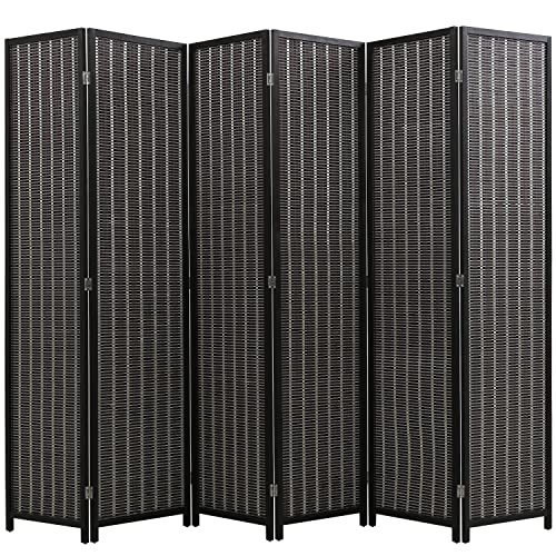 Bamboo Room Divider 6 Panel Folding Privacy Screen for Home L99111