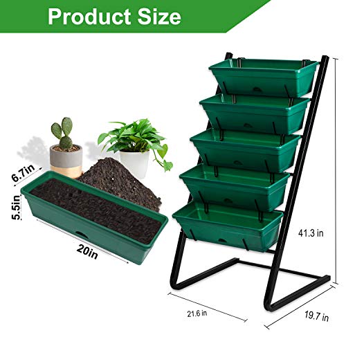 Vertical Garden Herb Raised Bed 4.5FT Freestanding Elevated Planters with 5 Container Boxes E842