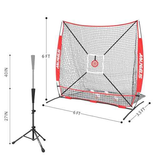 Baseball Softball Practice Net with Batting Tee and Strike Zone Target D632881
