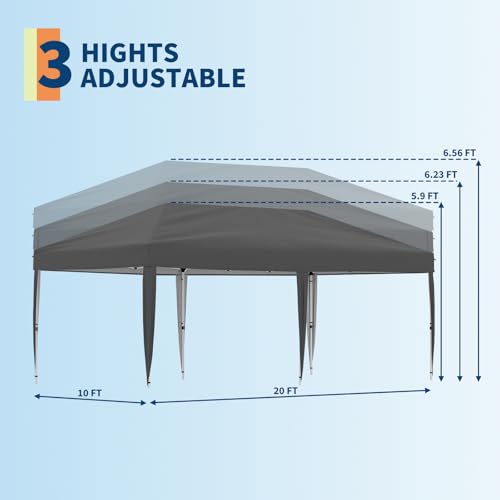 Pop Up Canopy Tent with Roller Bag and Adjustable Height O962