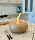 XL Portable Table Top Fire Pit- Durable, Concrete Indoor Fire Pit Tabletop, Smokeless Mini Fire Pit for Table, Fire Pit Bowl, Smores Maker- Desert Camel