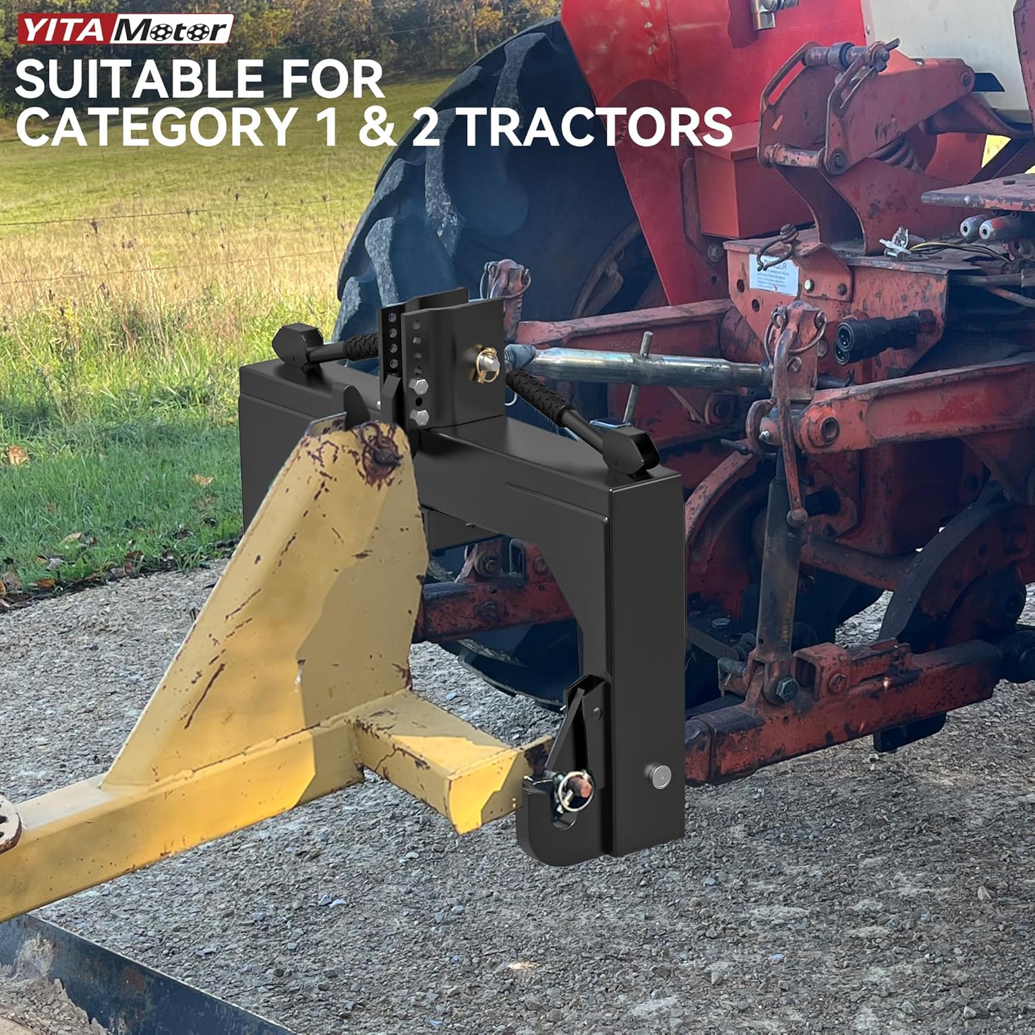 3 Point Quick Hitch, 3000 lbs 2" Receiver for Category 1 & 2 Tractors F43640