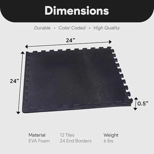 Puzzle Exercise Mat with EVA Foam Interlocking Tiles for MMA, Gymnastics and Home Gym N211438