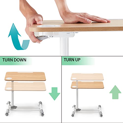 Adjustable Rolling Overbed Table with Wheels H505