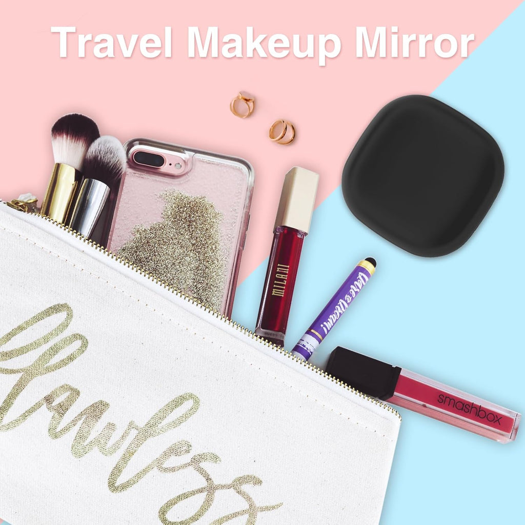 Compact Travel Makeup Mirror with LED Light, 1X/10X Magnifying, Rechargeable S105382