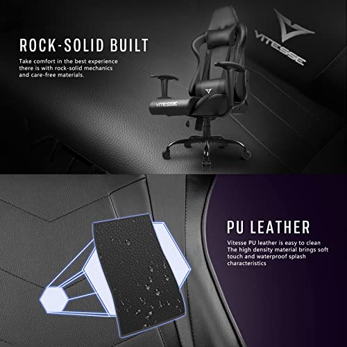 Gaming Chair High Back Ergonomic Racing Desk with Lumbar Support and Headrest, Purple Y569