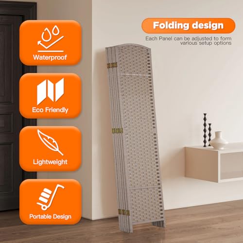 4 Panel Room Divider Screen 5.6 Ft Tall Folding Privacy Partition N658