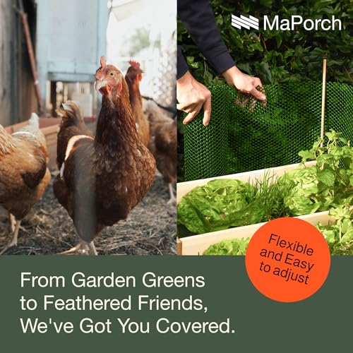 Green Plastic Wire Mesh Fence 15.7IN x 10FT Roll for Poultry, Dogs, Rabbit & Gardening P8749