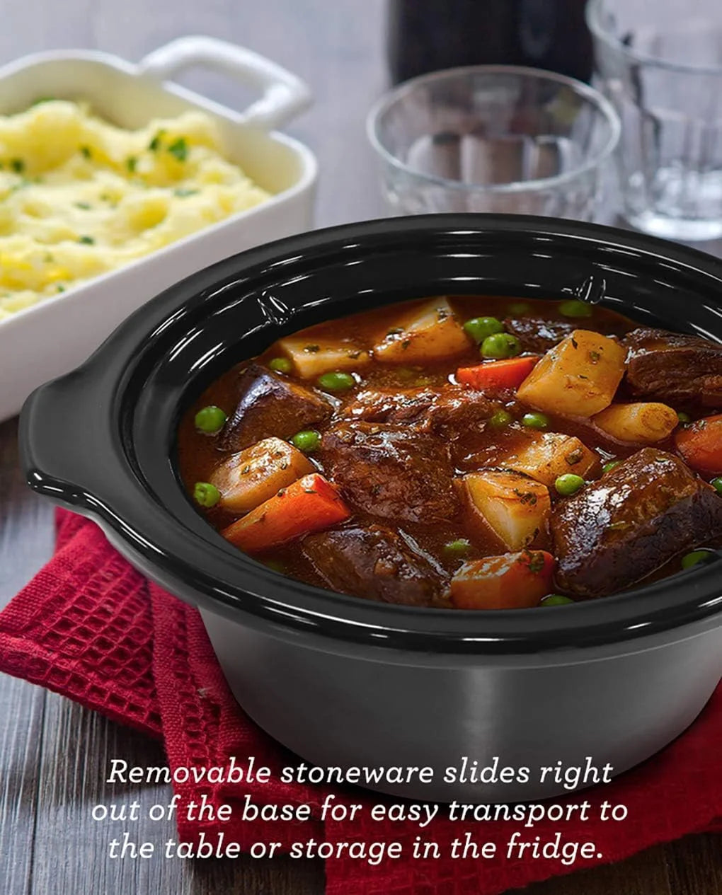 Electric Oval Slow Cooker, Adjustable Temperature, 2 Quart P2985