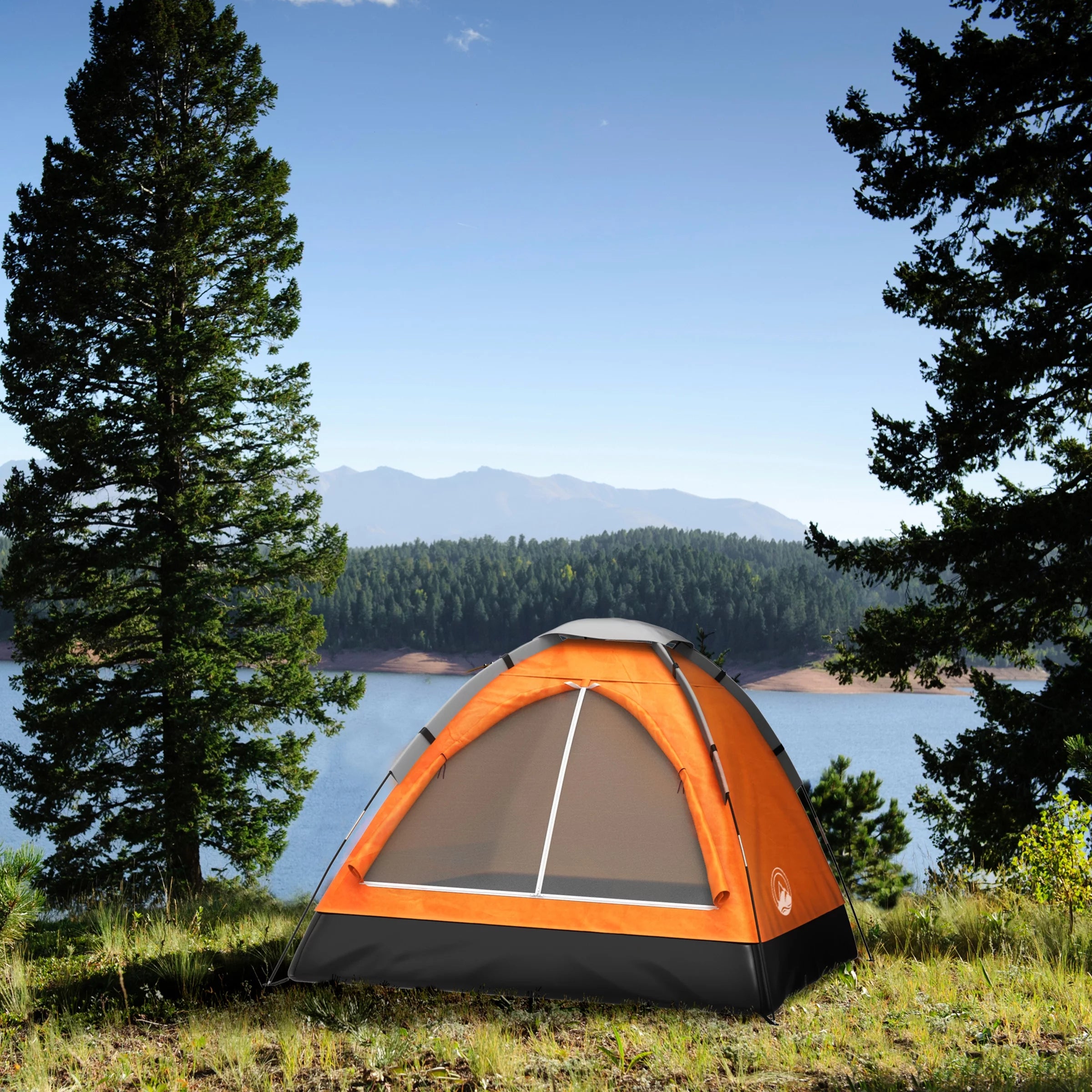 2-Person Dome Tent with Rain Fly and Carry Bag for Camping Hiking O36176