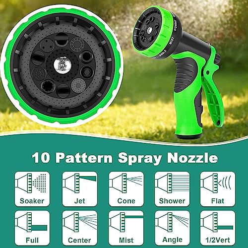 Expandable Garden Hose with Brass Fittings and Spray Nozzle T8330