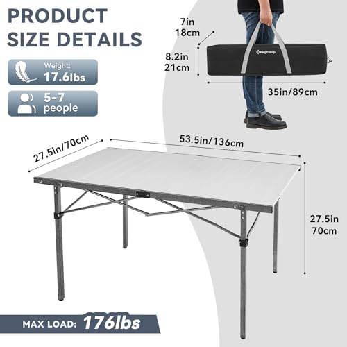 Folding Camping Table Portable Aluminum Roll Up Lightweight for Outdoor Picnic F98743