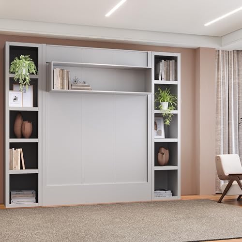 Queen Murphy Wall Bed with Two Bookshelves Y365306
