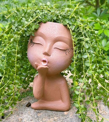 Face Planter Pot for Plants Succulent Cactus Indoor Outdoor X2192