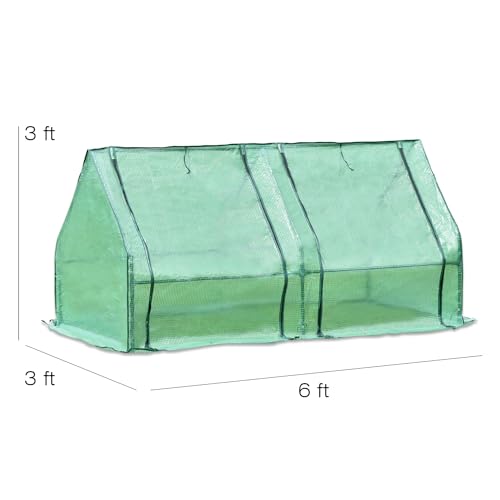 Mini Greenhouse with 2 Zipper Doors, UV Protected for Plants E496755