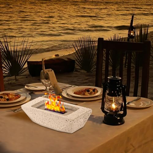 Tabletop Fire Pit 12.5" Portable Smokeless Indoor Outdoor Concrete Bowl S5397