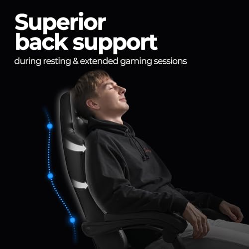Ergonomic High Back Gaming Chair with Footrest PU Leather Recliner O1049