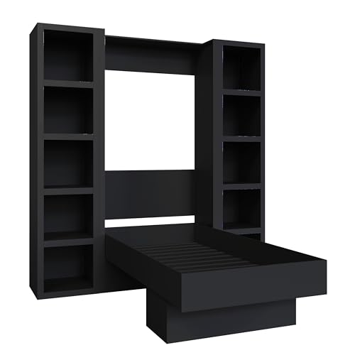 Queen Murphy Wall Bed with Two Bookshelves Y365306