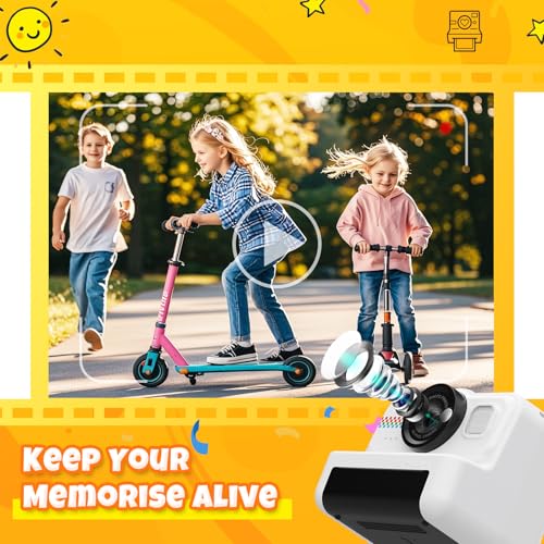 Kids Instant Print Camera 1080P HD with 3 Rolls Paper & 32GB Card V473