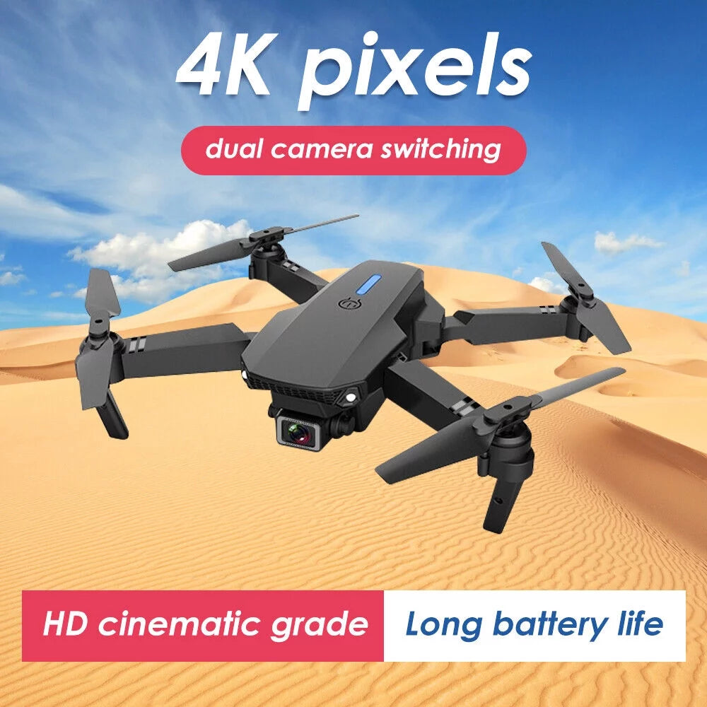4K HD Dual Camera RC Drone with WiFi FPV, 4 Batteries Included P729255