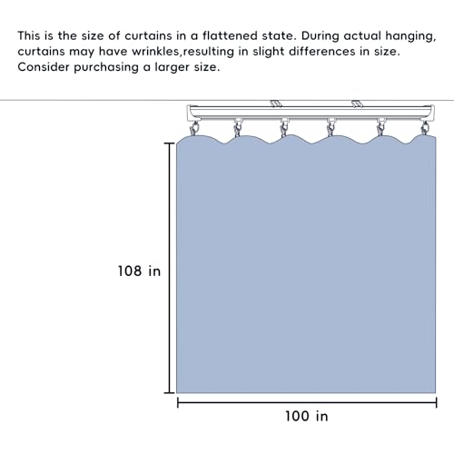 Ceiling Mounted Room Divider Curtain Track Set, Blackout Panel, White Rail, 8.3 x 7 ft K66131