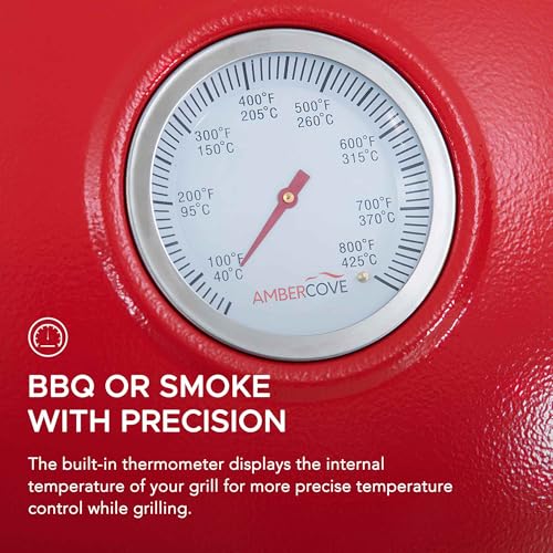 Charcoal Kamado Grill with Pizza Stone and Wheels Q84418